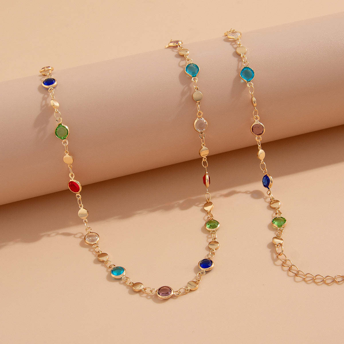 Bohémien Kristall Body Chain – Bunte Steine Taillenkette | INS Style