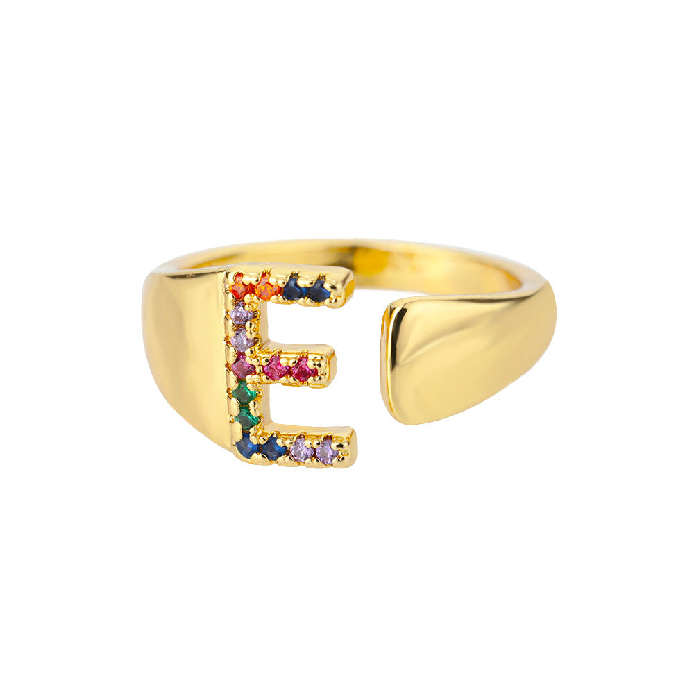 Hex Star – Zirkon Initial Ring 18K Gold