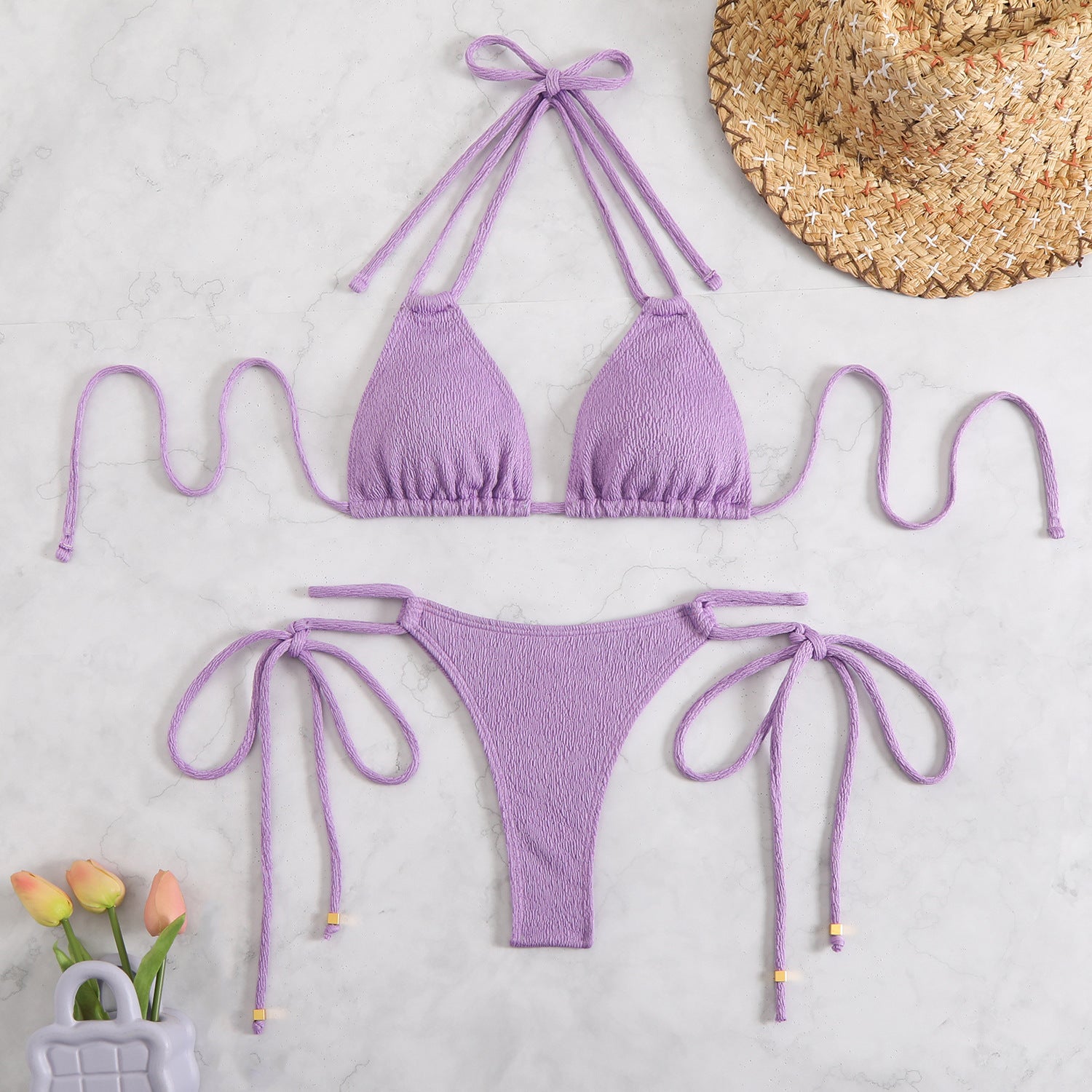 Pure – Einfarbiger Bikini Zweiteiler
