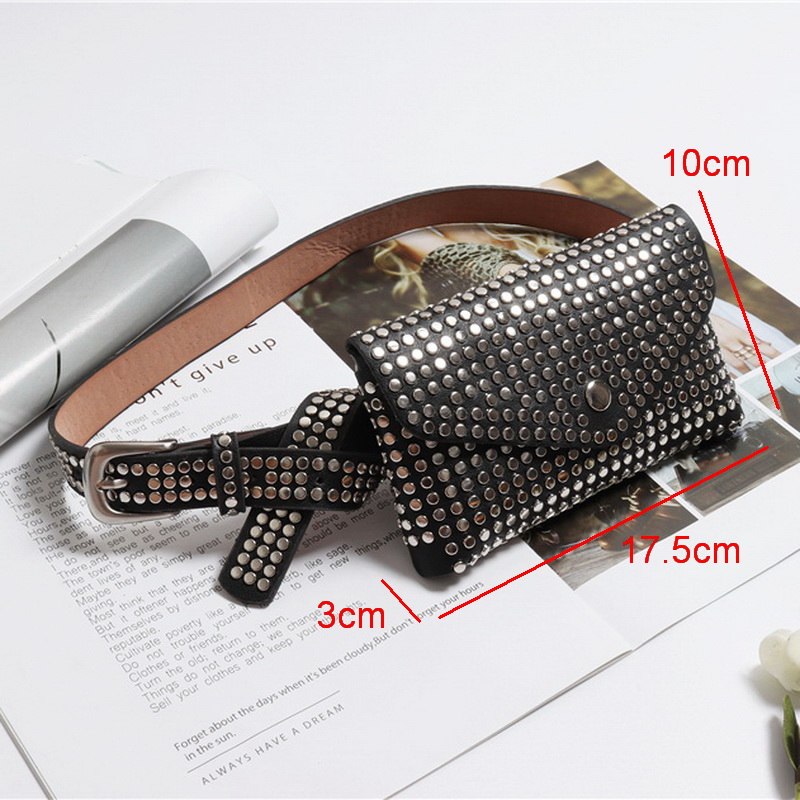 Gürteltasche Damen Luxus Nieten – Designer Bauchtasche Punk Style