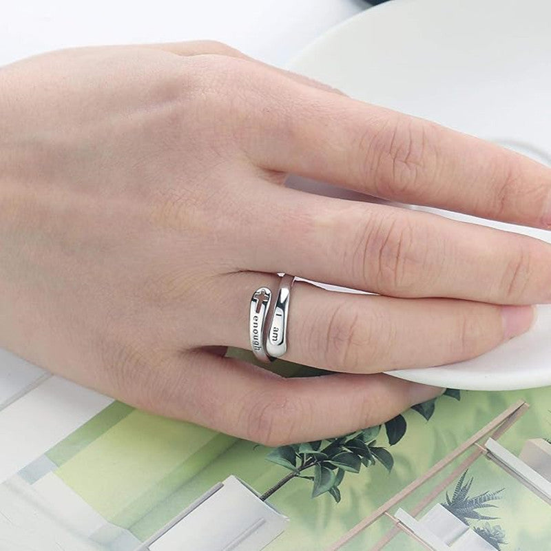 Enough – Hohler Kreuz Ring Verstellbar