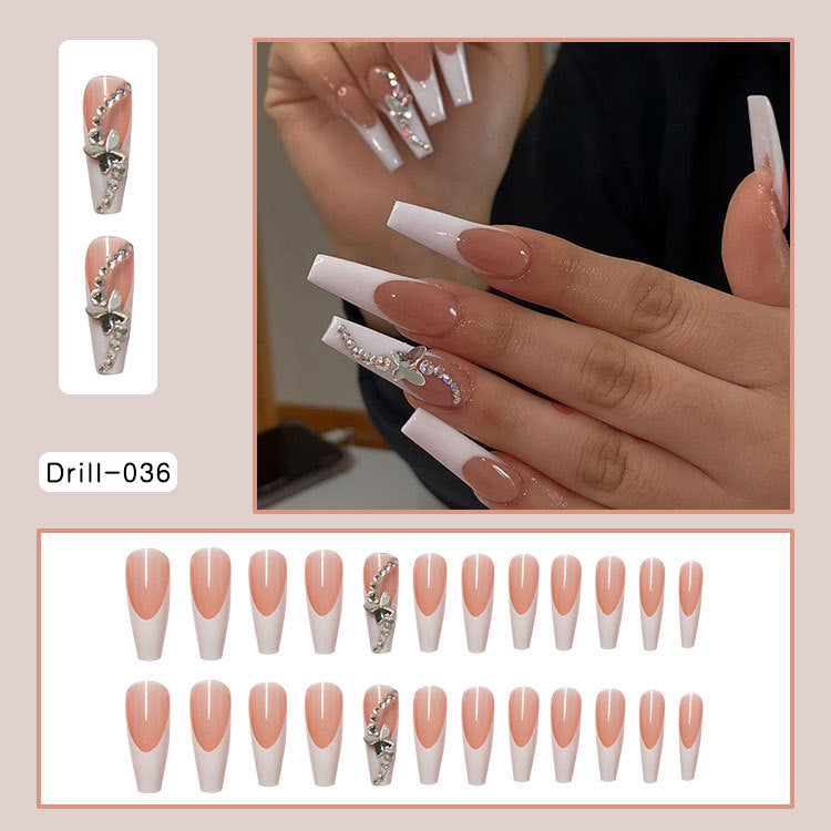 Press-On Nails French Ballet – 24 Stück Langanhaltende Kunstnägel