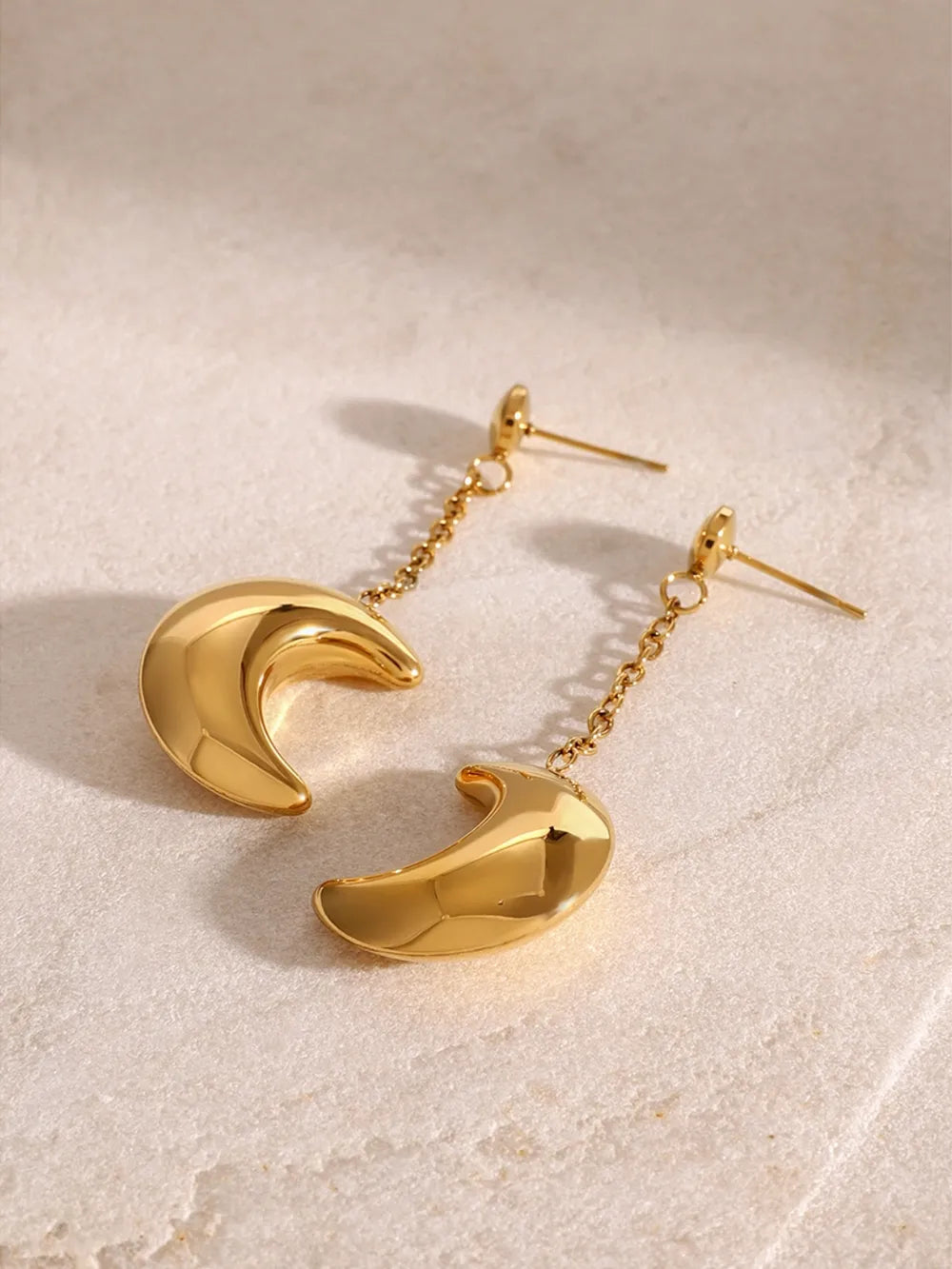 Luna – Mond Ohrringe Edelstahl Silber & Gold