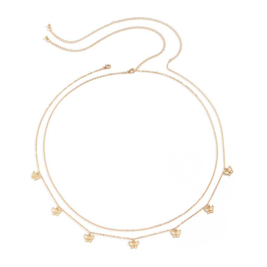 Schmetterling Quasten Taillenkette – Doppellagiger Metall Body Chain