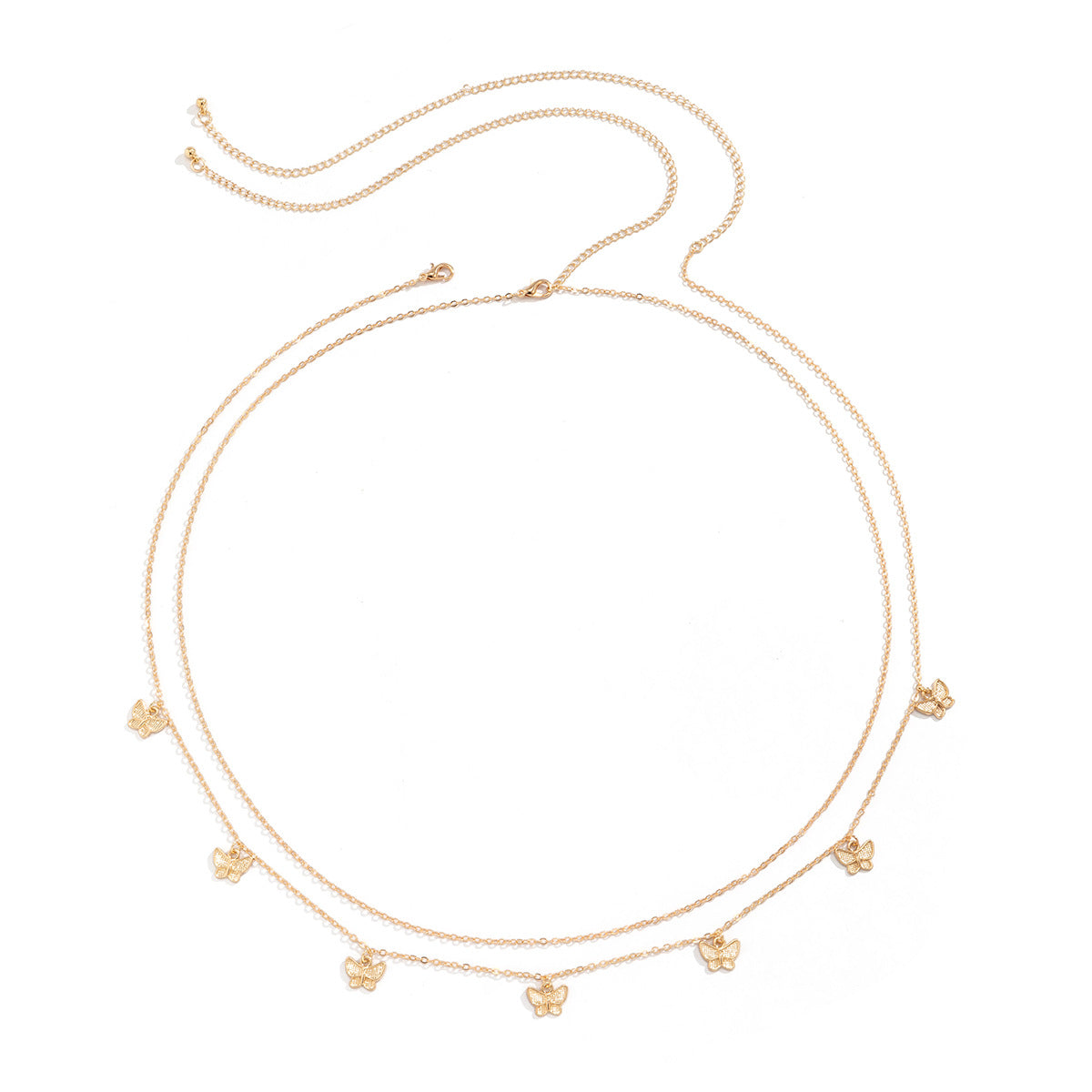 Schmetterling Quasten Taillenkette – Doppellagiger Metall Body Chain