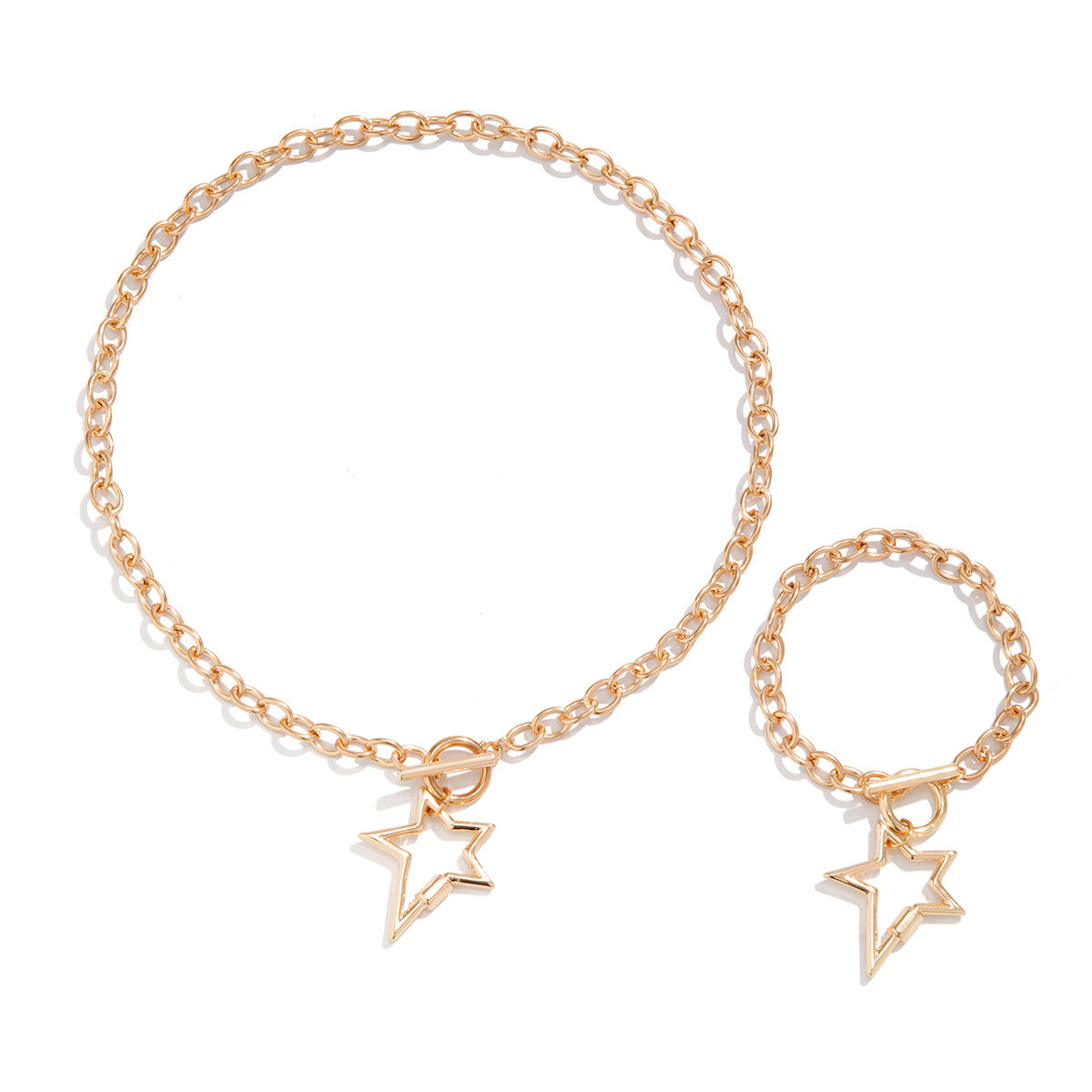 Stern & Herz Ketten-Set – French Cold Style | Gold & Silber