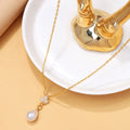 Perlen-Zirkon Collarbone Kette – Elegant & Zeitlos | Gold & Silber