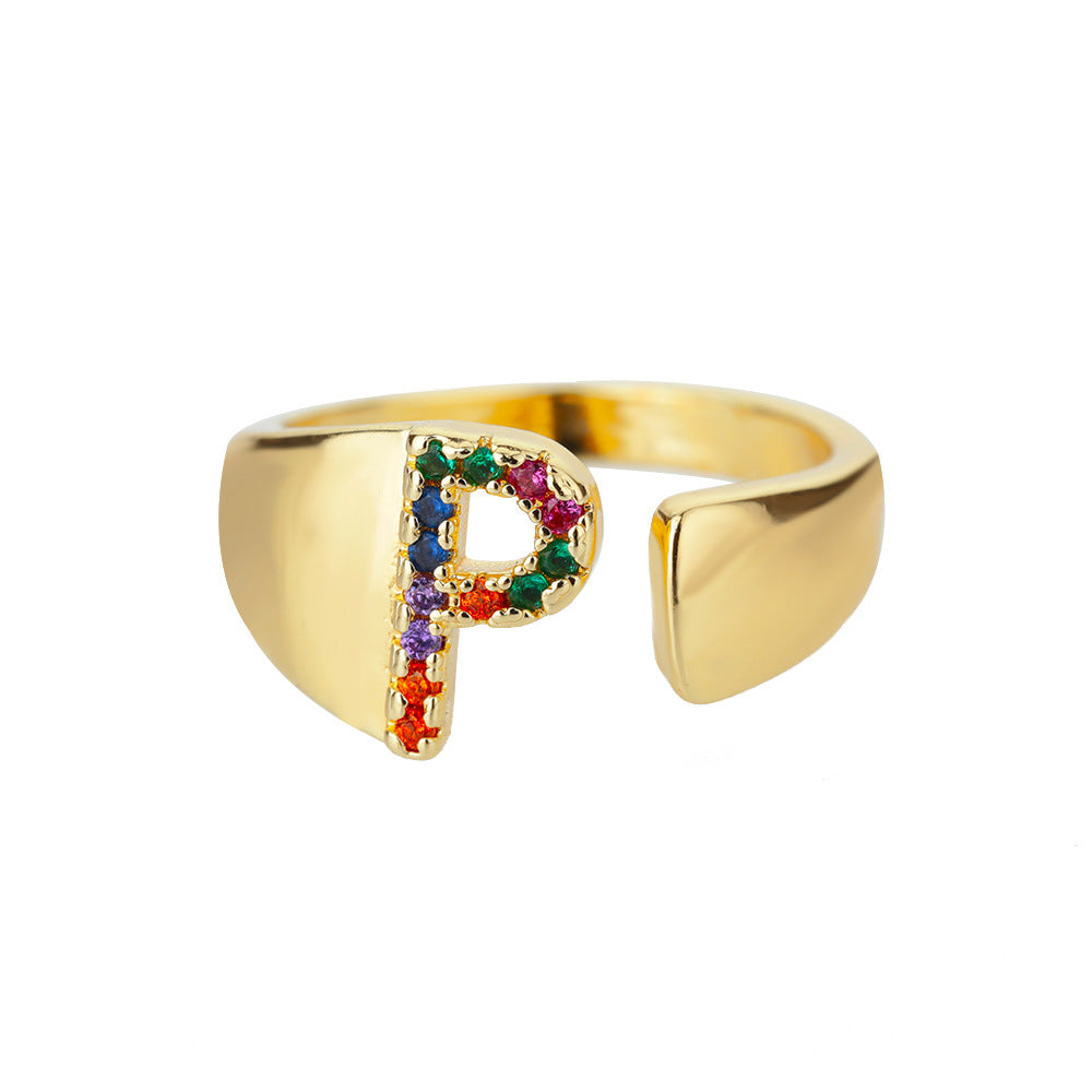 Hex Star – Zirkon Initial Ring 18K Gold