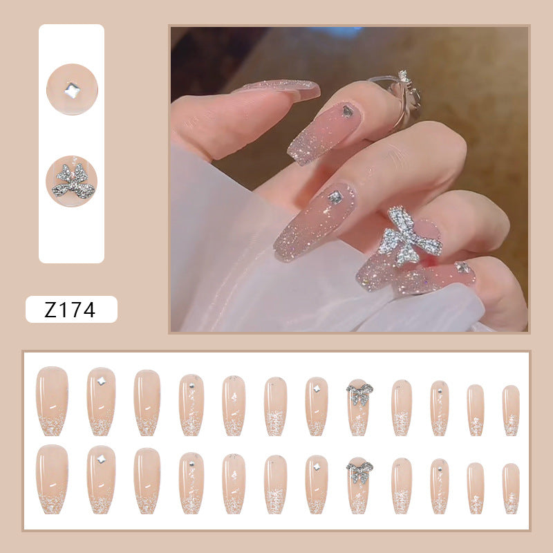 Press-On Nails Schmetterling & Diamant – Lange Fairy Kunstnägel