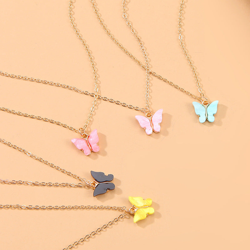 Schmetterling Halskette Damen – Süße Acryl Kette Schmuck