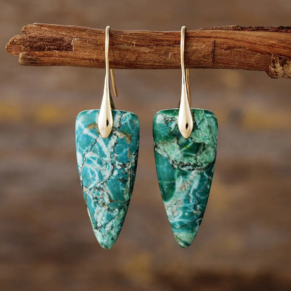 Geo Stone – Naturstein Ohrringe Kupfer (6 Farben)