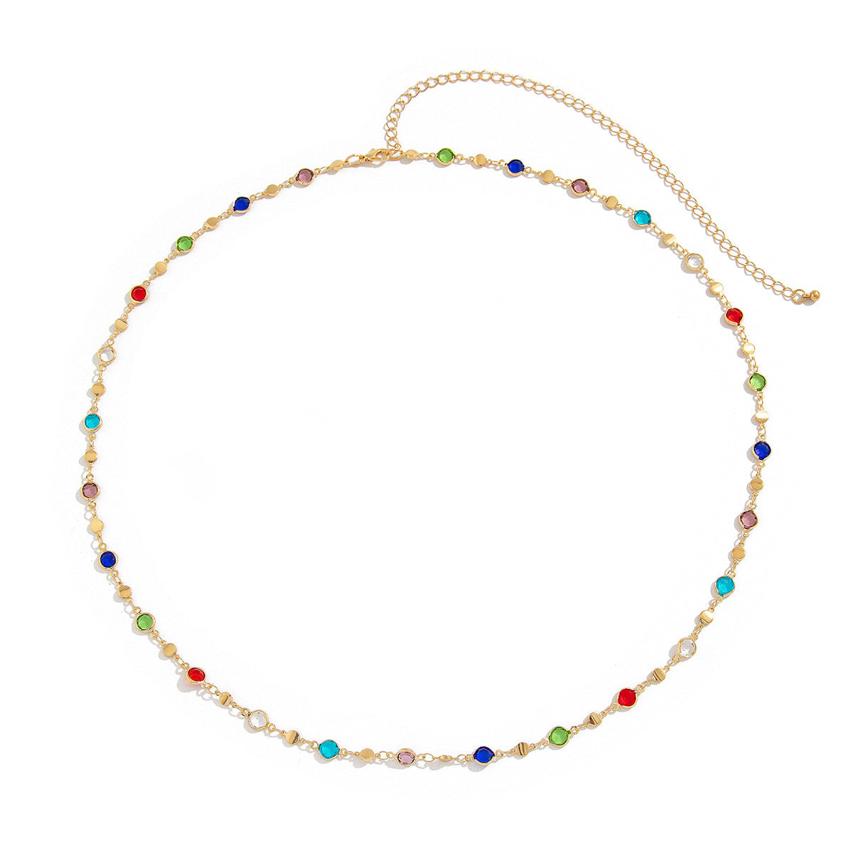 Bohémien Kristall Body Chain – Bunte Steine Taillenkette | INS Style