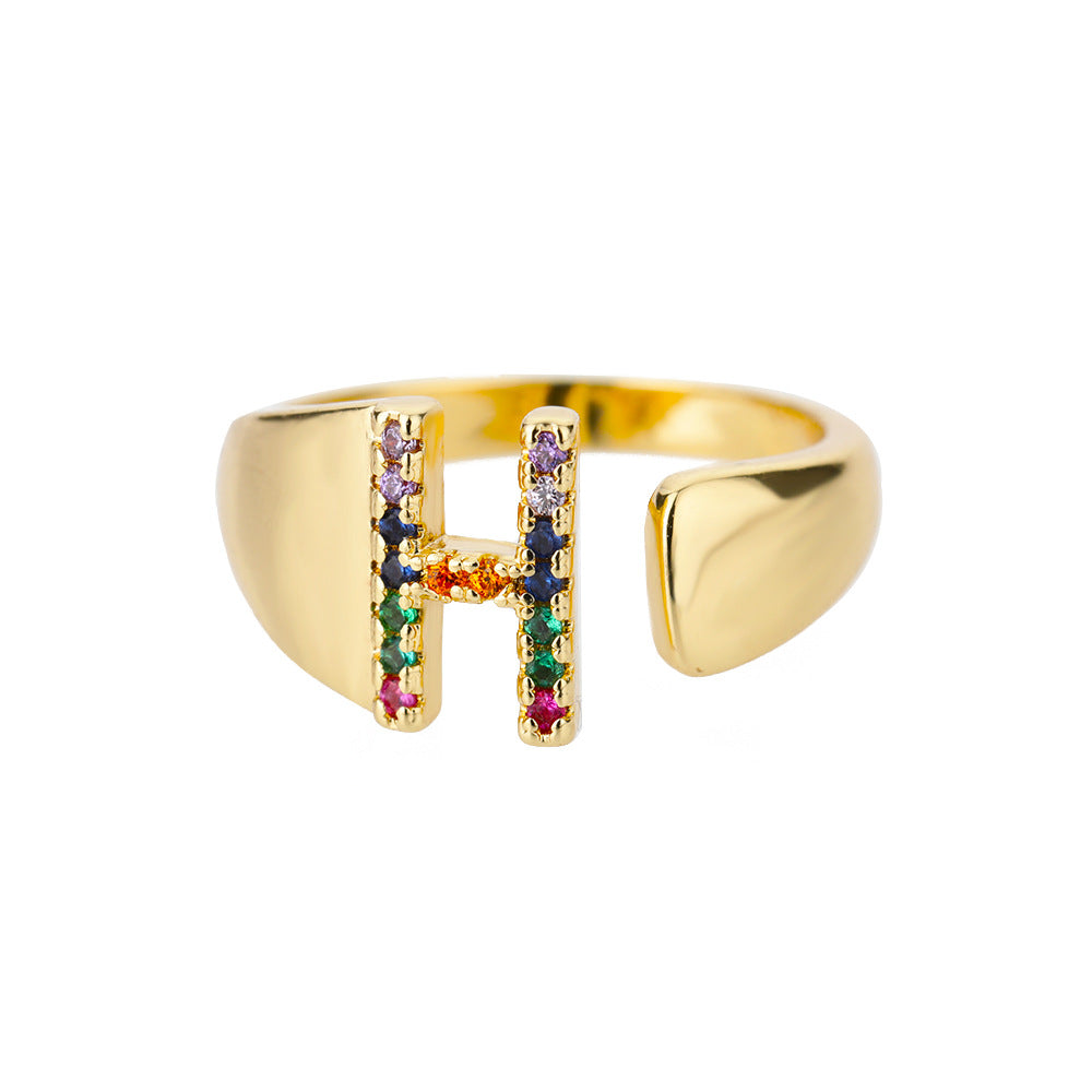 Hex Star – Zirkon Initial Ring 18K Gold
