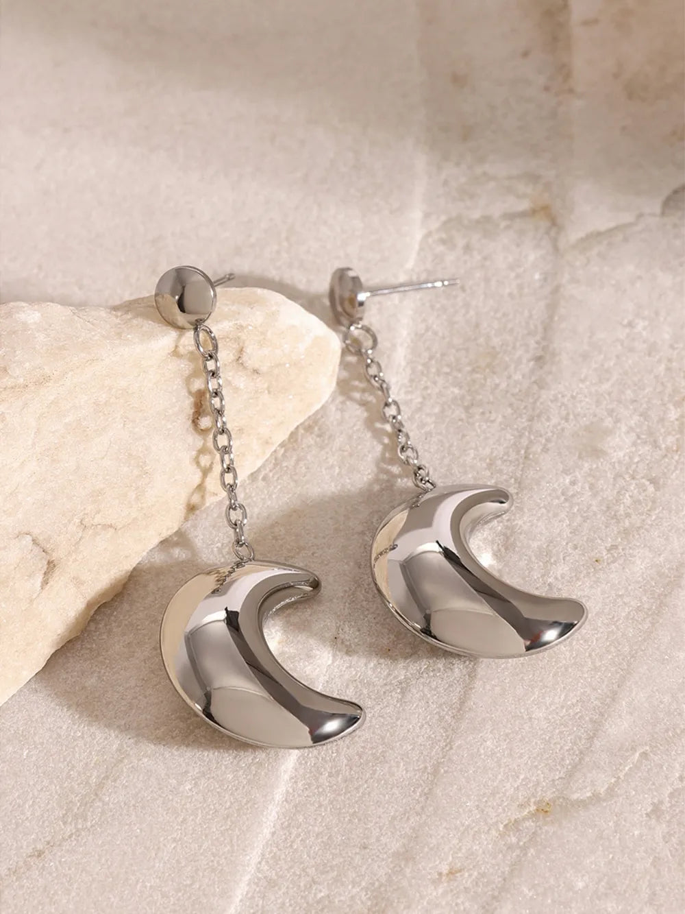 Luna – Mond Ohrringe Edelstahl Silber & Gold